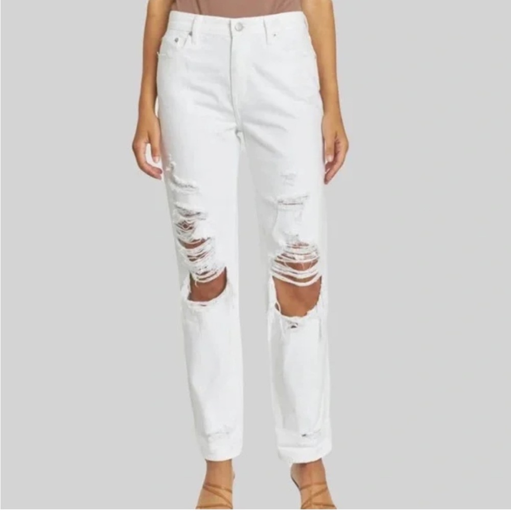pistola White Distressed Boyfriend Jeans